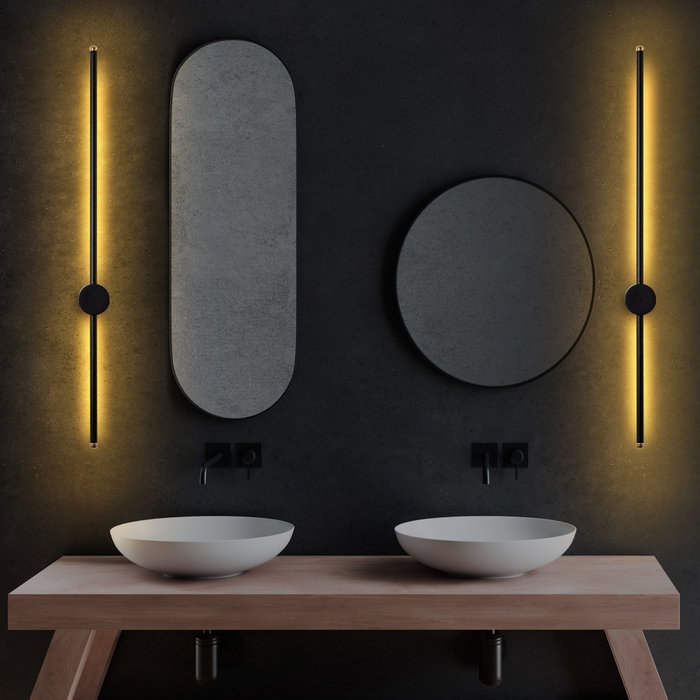 Opviq Sword - 13484 Lámpara de pared negra de metal